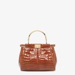 FENDI Peekaboo Mini Brown crocodile leather bag